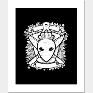 Radish/Carrot and Knife Coat of Arms Posters and Art